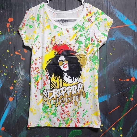 Blessed Queen "DRIPPIN" Shirt SZ L #156 - Picture 1 of 4
